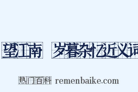 望江南·岁暮杂忆近义词是什么意思的图片